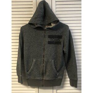 Toms Size M 8-10 Grey Heather Zip Up Hoodie
